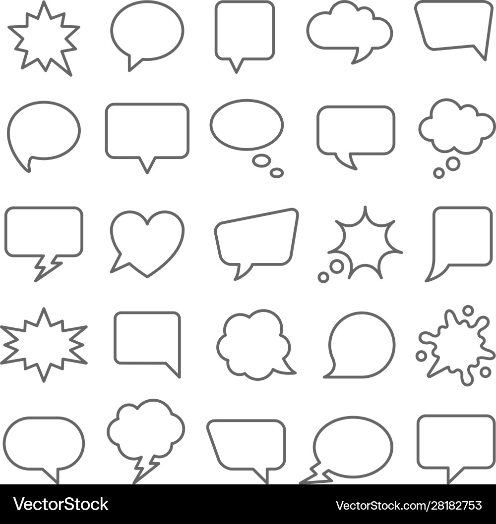 Set comic speech bubbles cartoon Royalty Free Vector Image