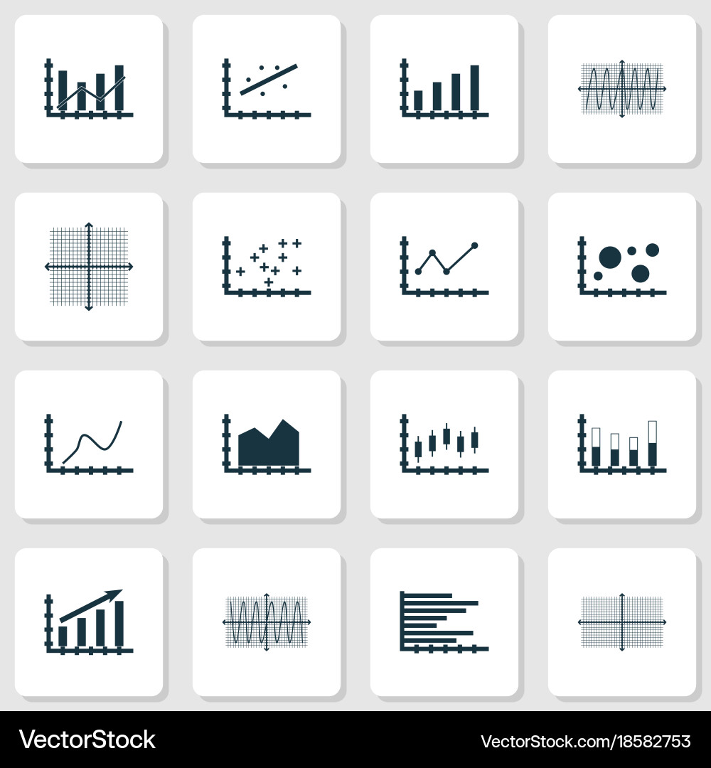 Set of graphs diagrams and statistics icons vector image