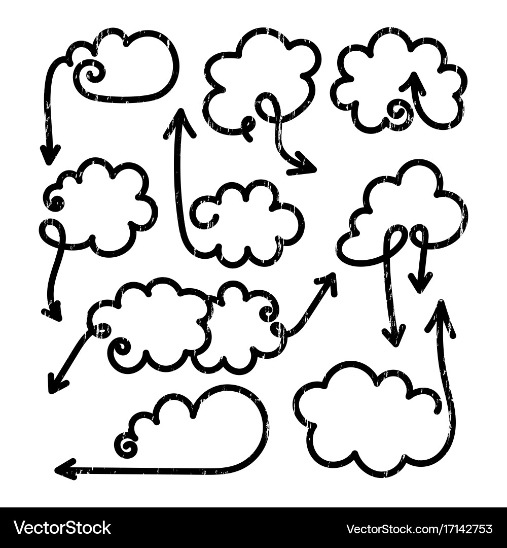 Set of speech bubbles with arrows vector image