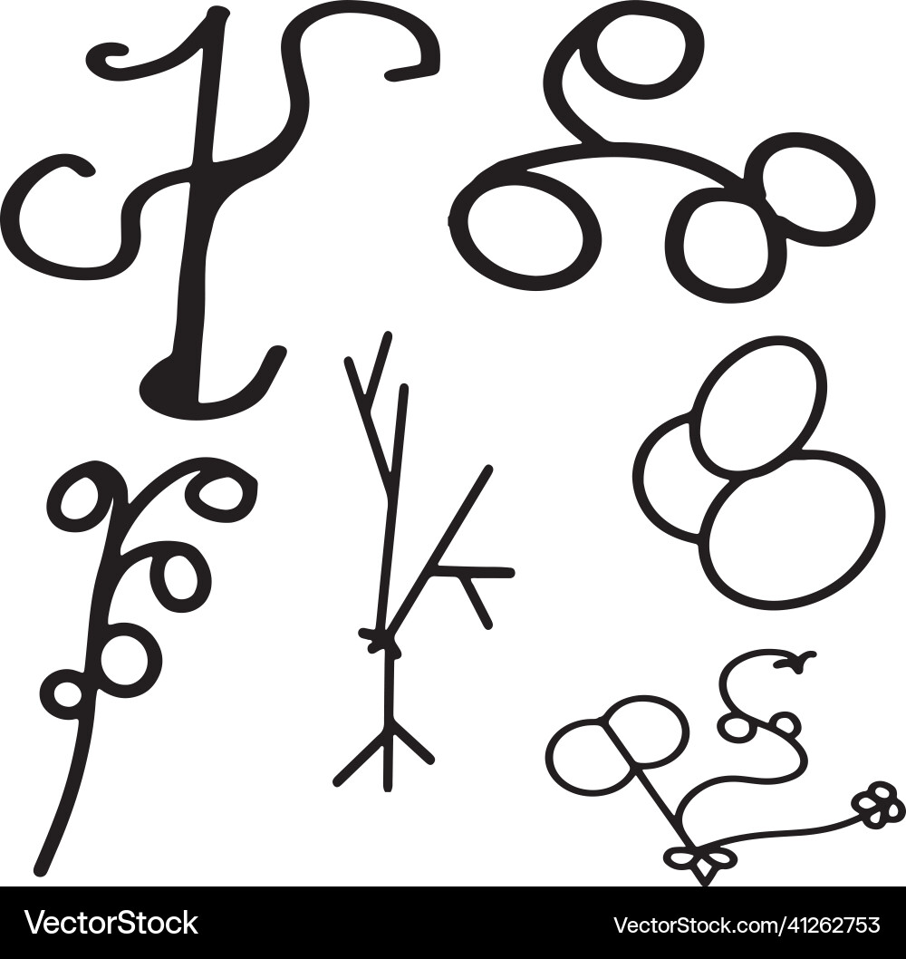 Set with doodles of different shape Vector Image