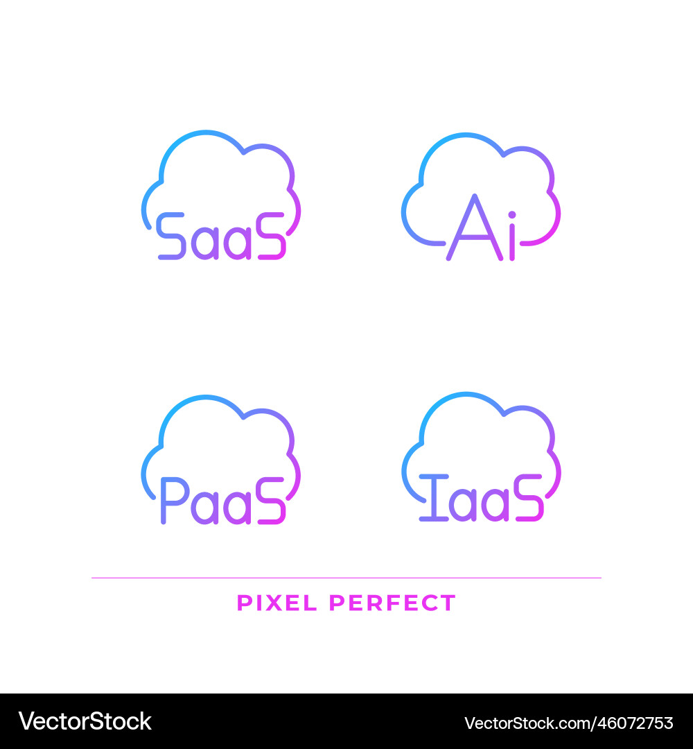 Structure of cloud computing pixel perfect Structure of cloud computing pixel perfect vector image