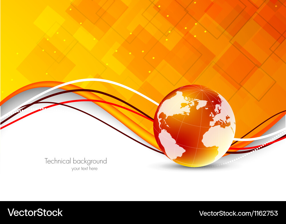 Tech background with globe Vector Image