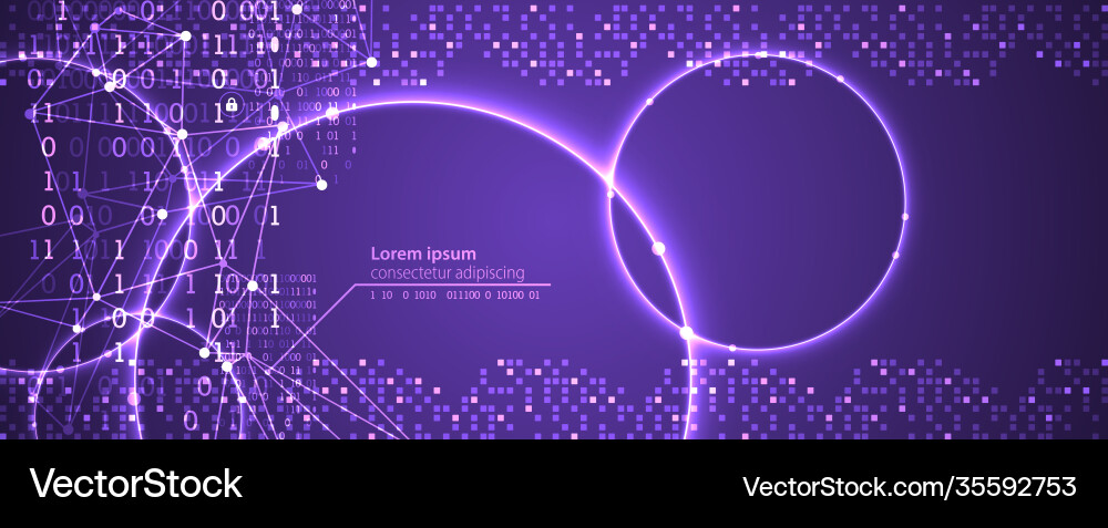 Technology background big data concept binary Technology background big data concept binary vector image