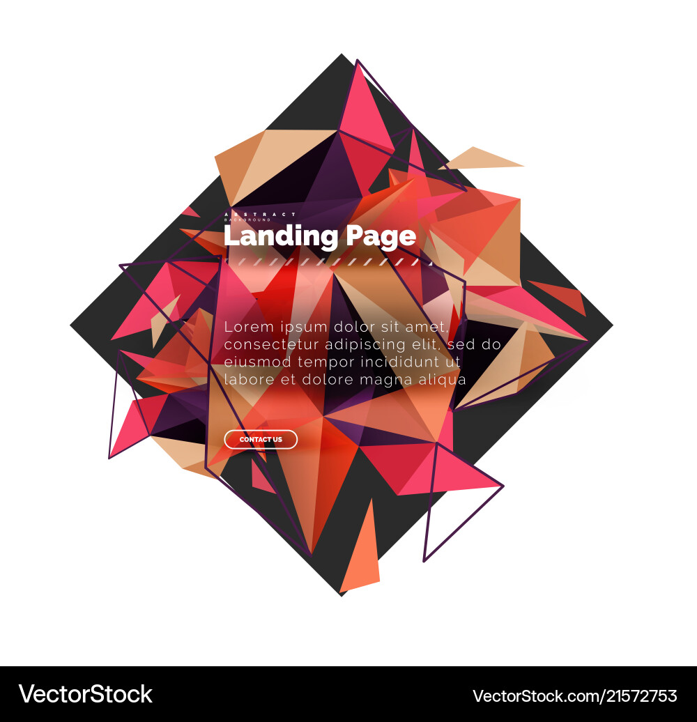 Triangular design abstract background landing Triangular design abstract background landing vector image