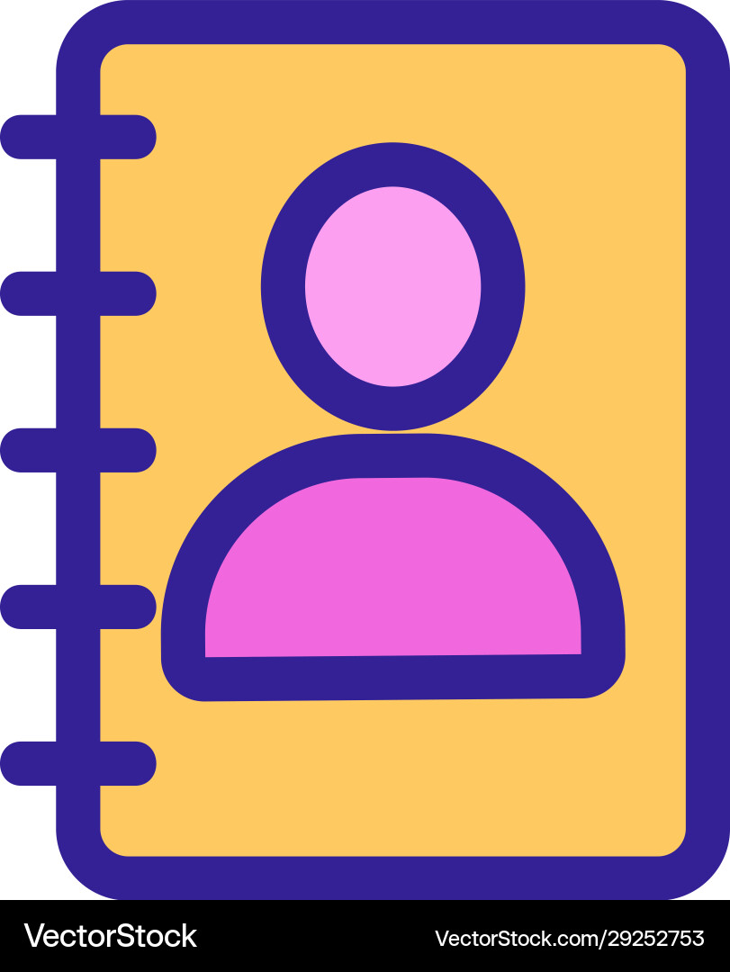 User notepad icon isolated contour symbol vector image