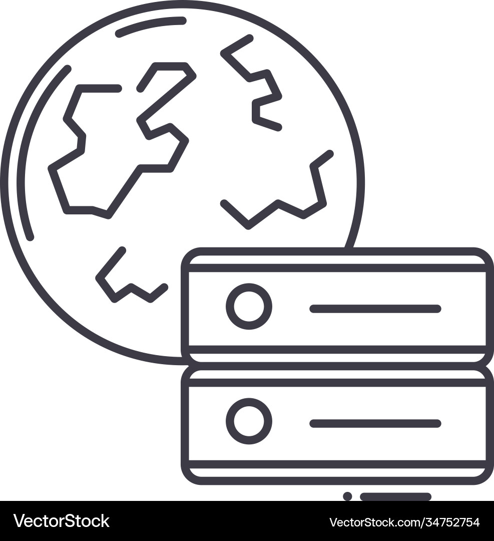Big data image icon linear isolated Big data image icon linear isolated vector image