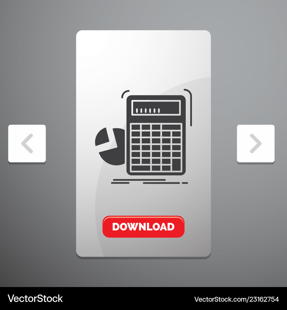 Calculator calculation math progress graph glyph Calculator calculation math progress graph glyph vector image