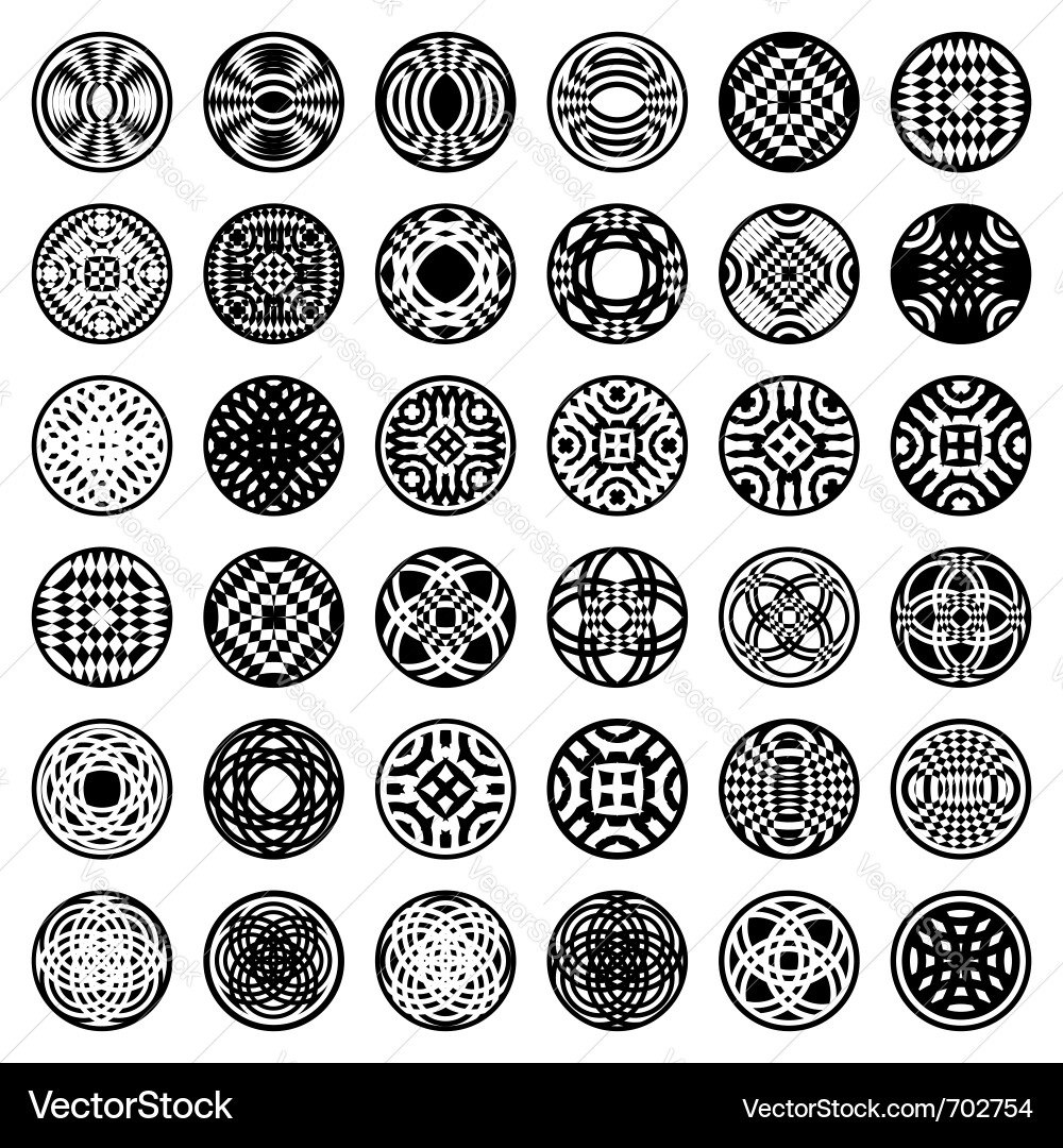 Circular Pattern Elements Vector Image