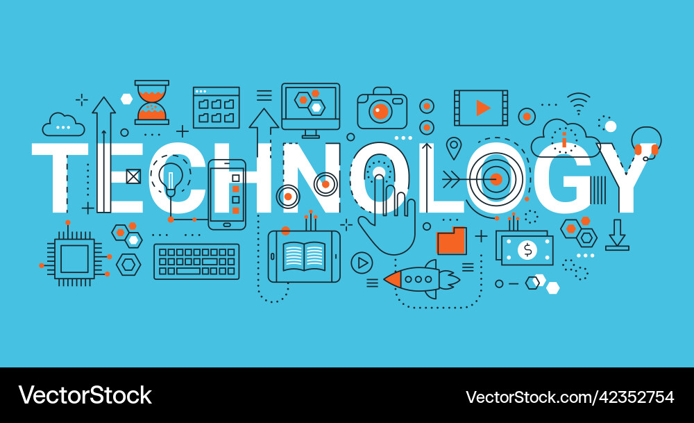 Concept of technology for graphic and web design Vector Image