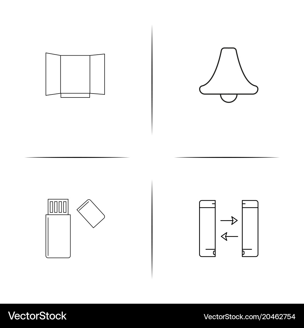 Devices simple linear icon set outline icons vector image