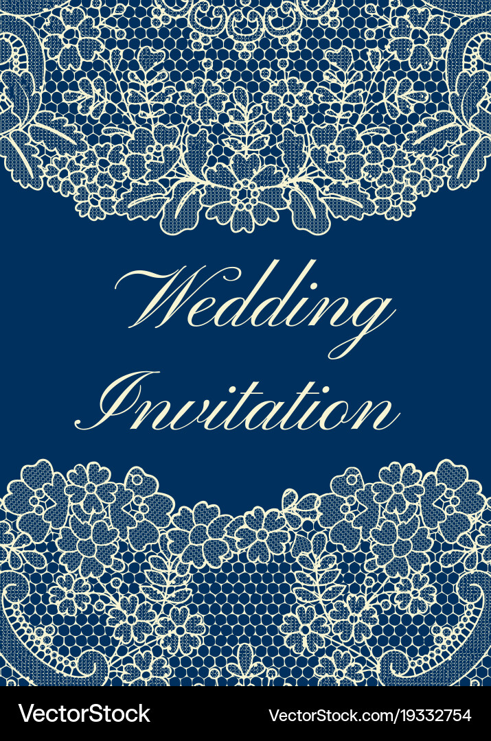 Elegante Spitze Hochzeit Einladung Vektorbild