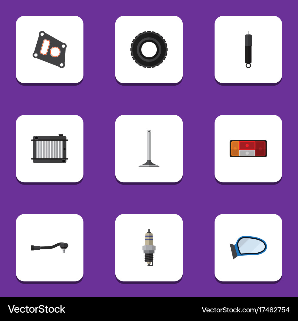 Flat icon auto set of heater input technology Vector Image
