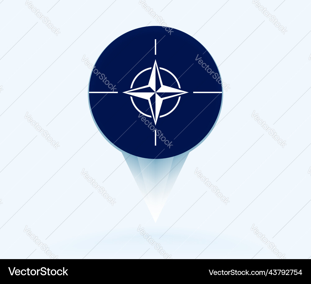 Map pointer with flag of nato vector image