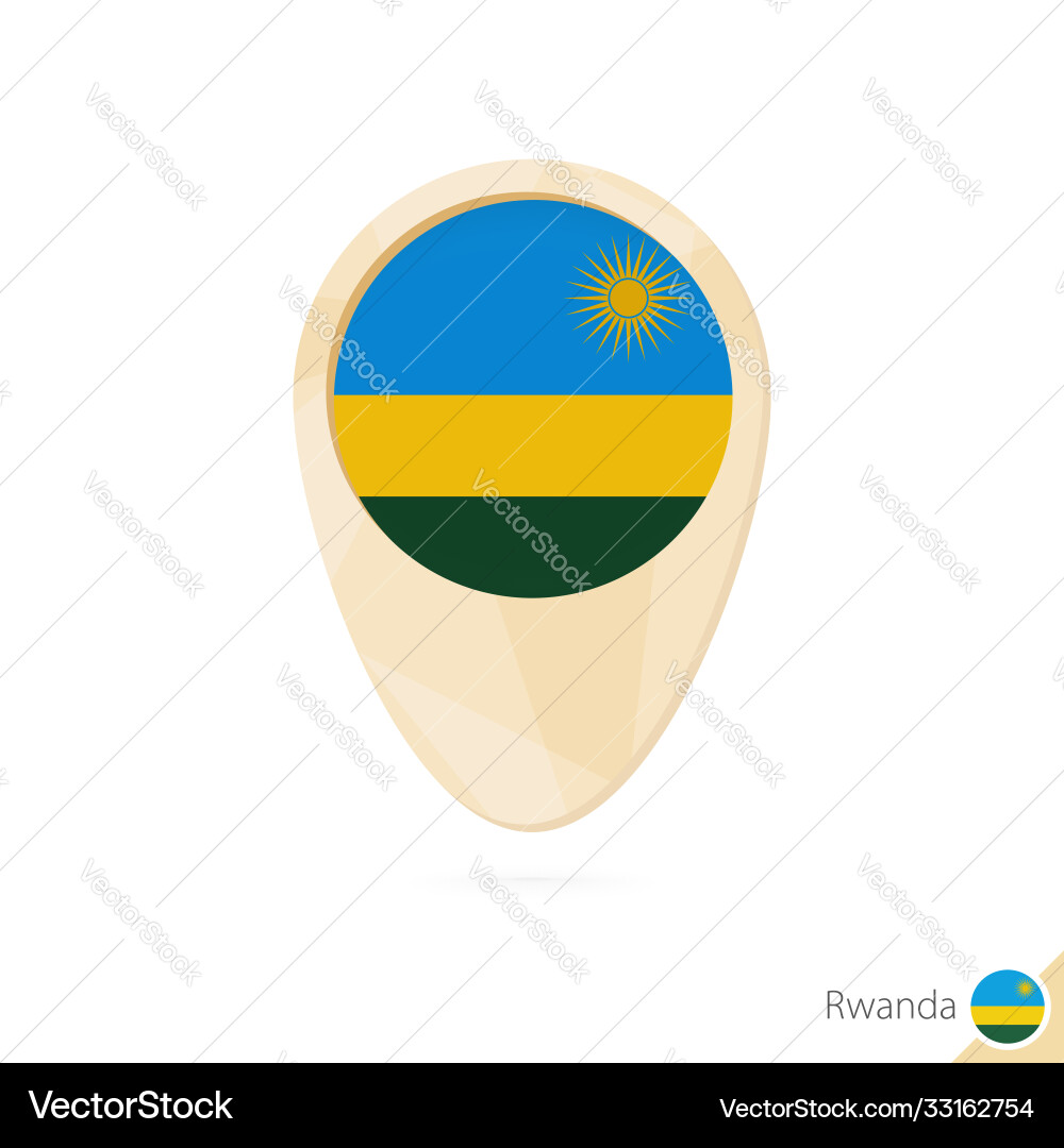 Map pointer with flag rwanda orange abstract Map pointer with flag rwanda orange abstract vector image