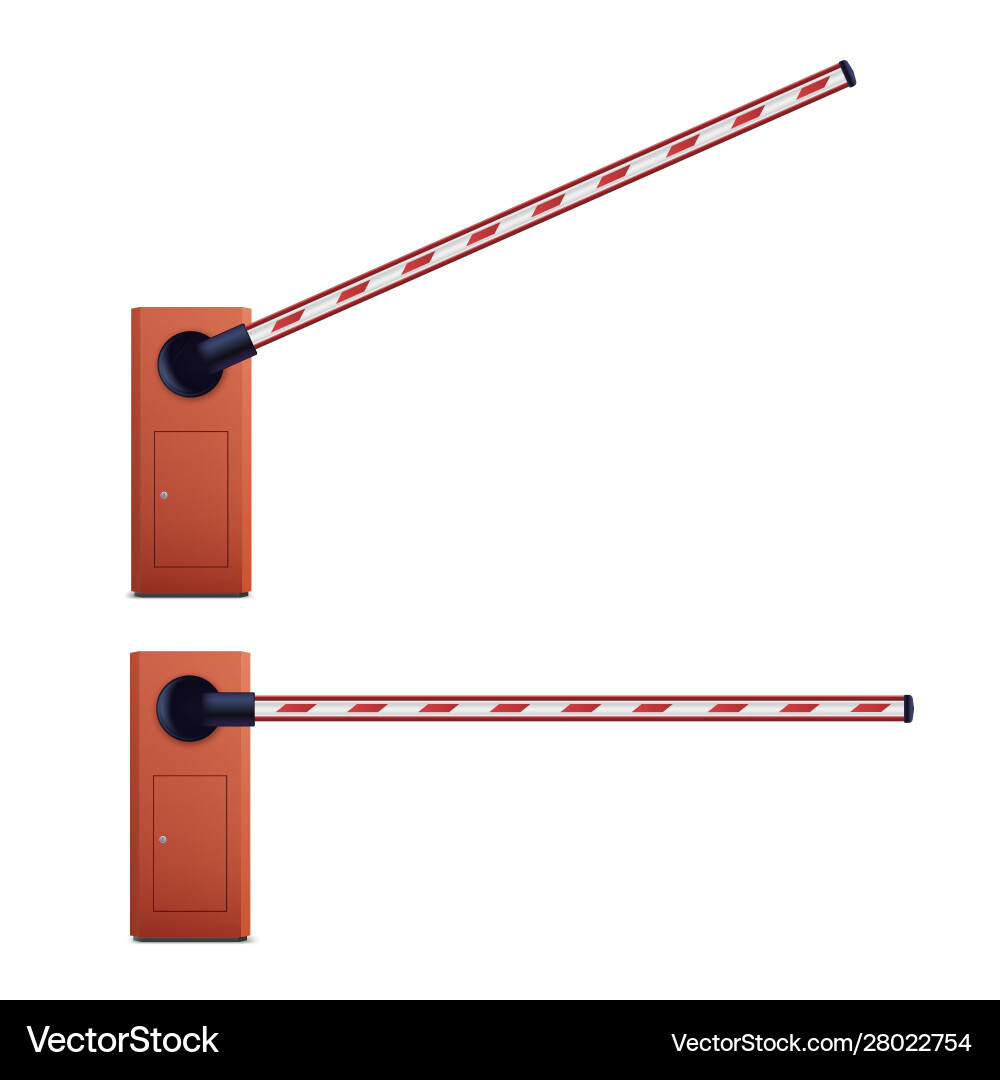 Open and closed car barriers Open and closed car barriers vector image