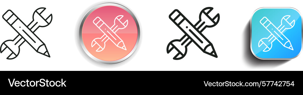 Rectification icon thin linear regular and button Rectification icon thin linear regular and button vector image