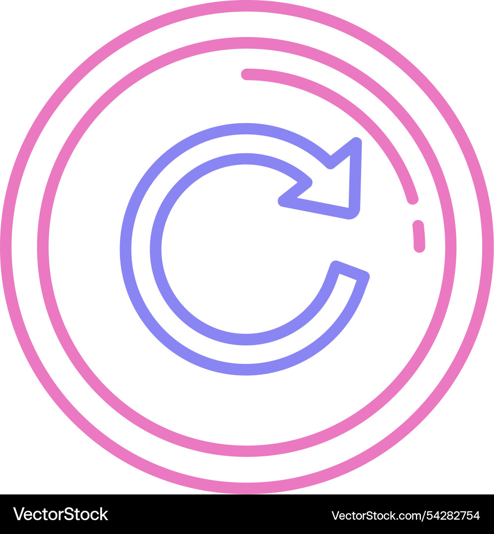 Reload line two colour icon Vector Image