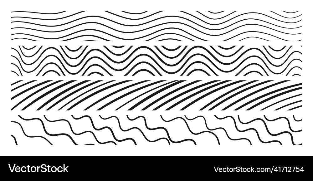 Rounded lines and strokes in different styles Rounded lines and strokes in different styles vector image