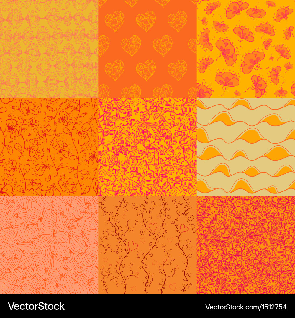 Set of abstract seamless patterns vector image
