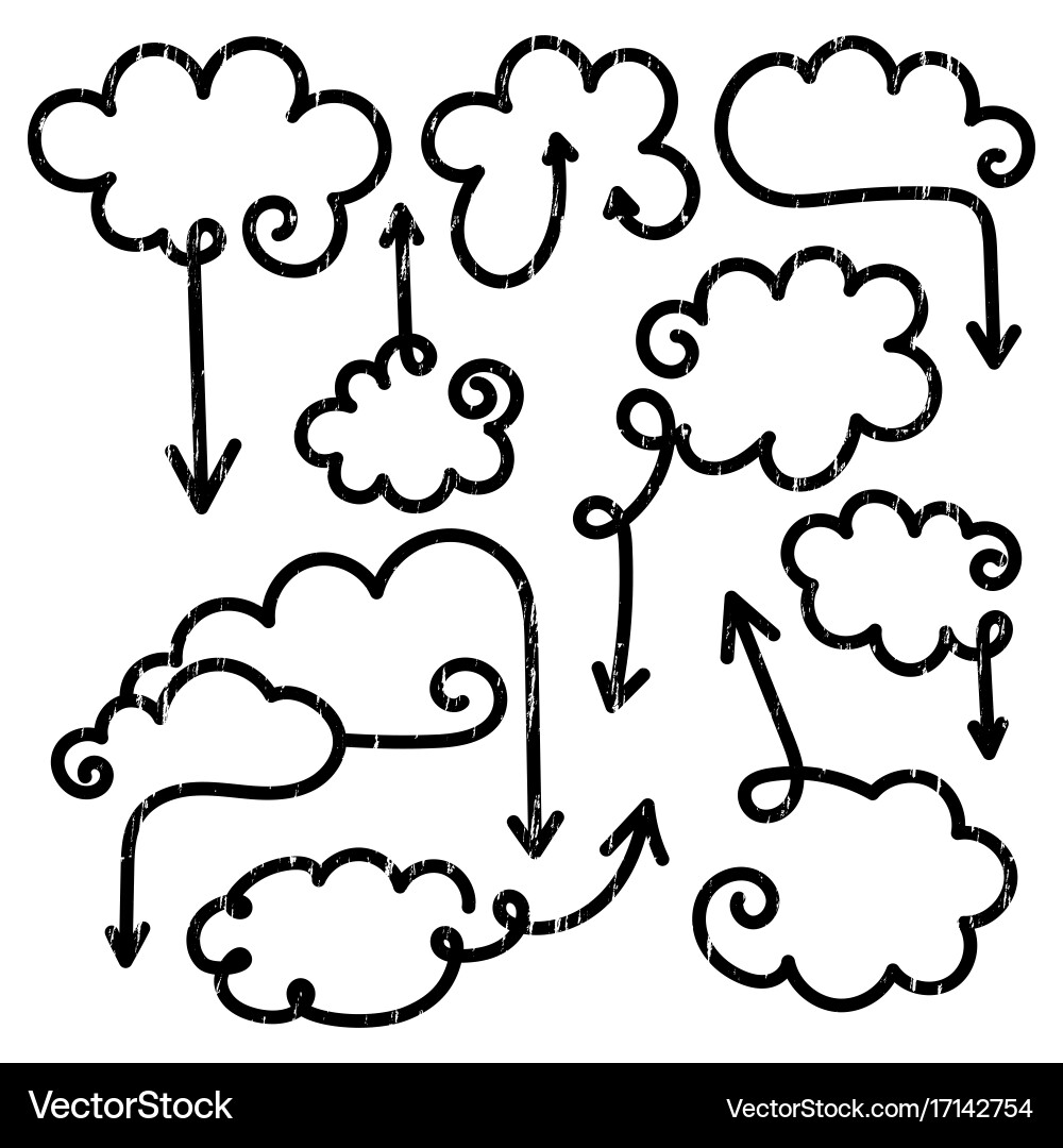 Set of speech bubbles with arrows Vector Image