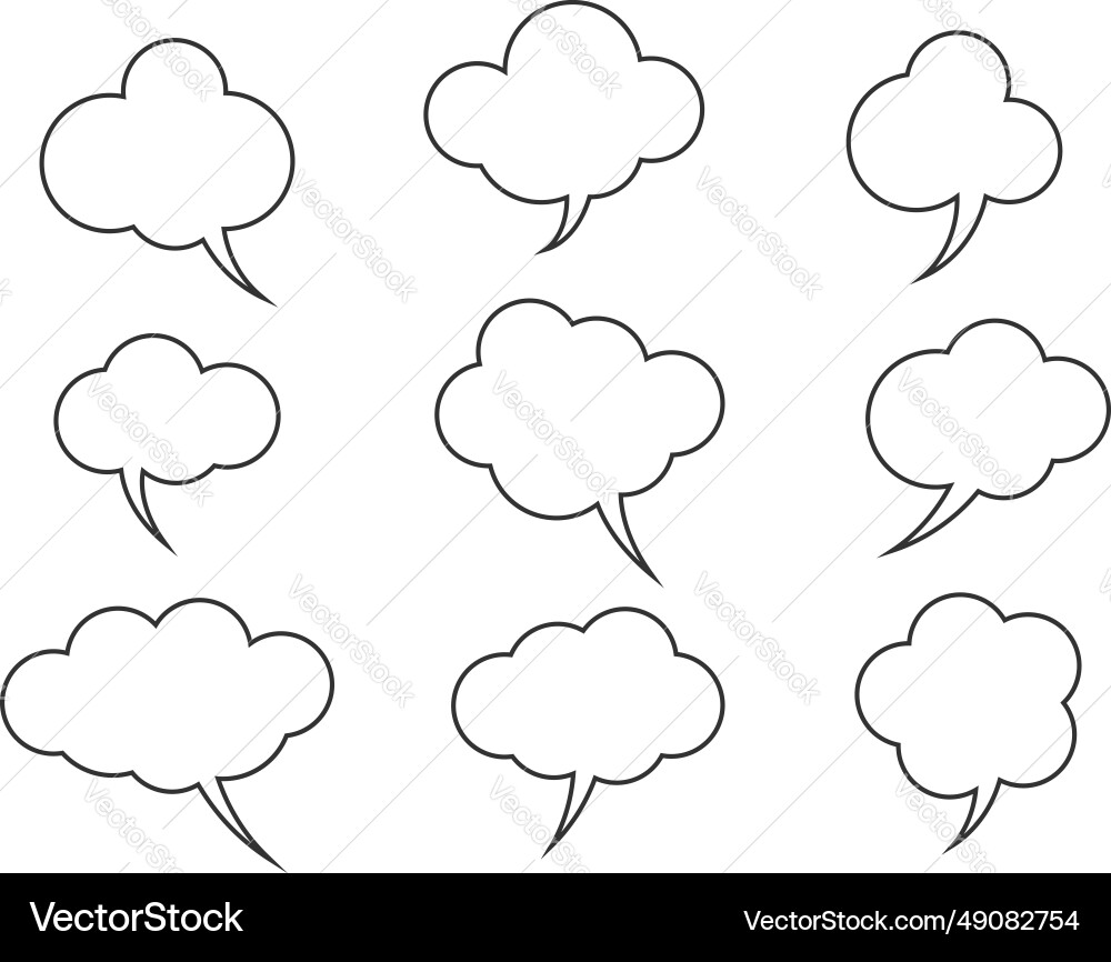 Set talk bubbles speech blank empty bubble icon Set talk bubbles speech blank empty bubble icon vector image