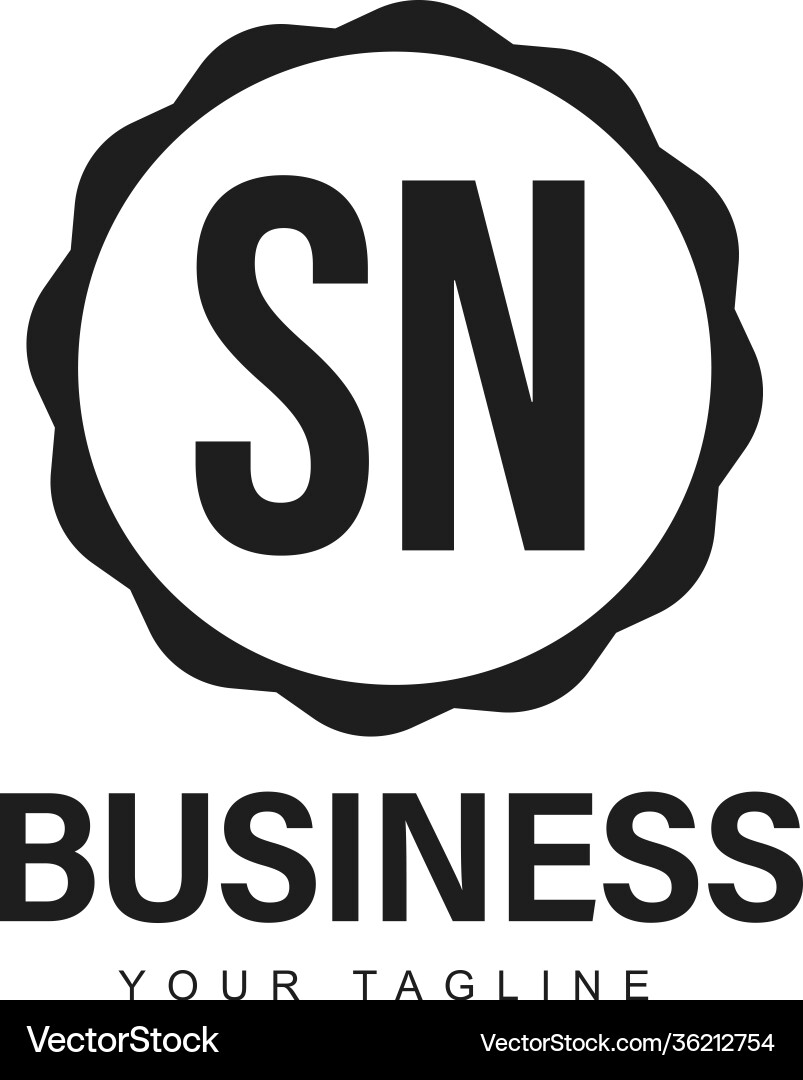 Sn initial a logo design with abstract style Sn initial a logo design with abstract style vector image