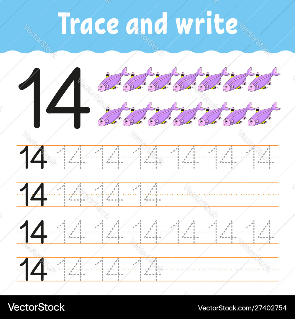 Trace and write handwriting practice learning Trace and write handwriting practice learning vector image