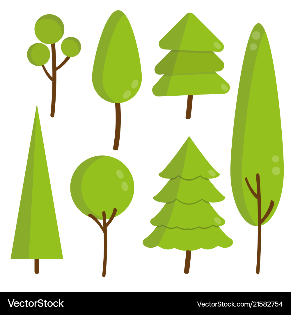 Trees and pine sprites for the game forest Trees and pine sprites for the game forest vector image