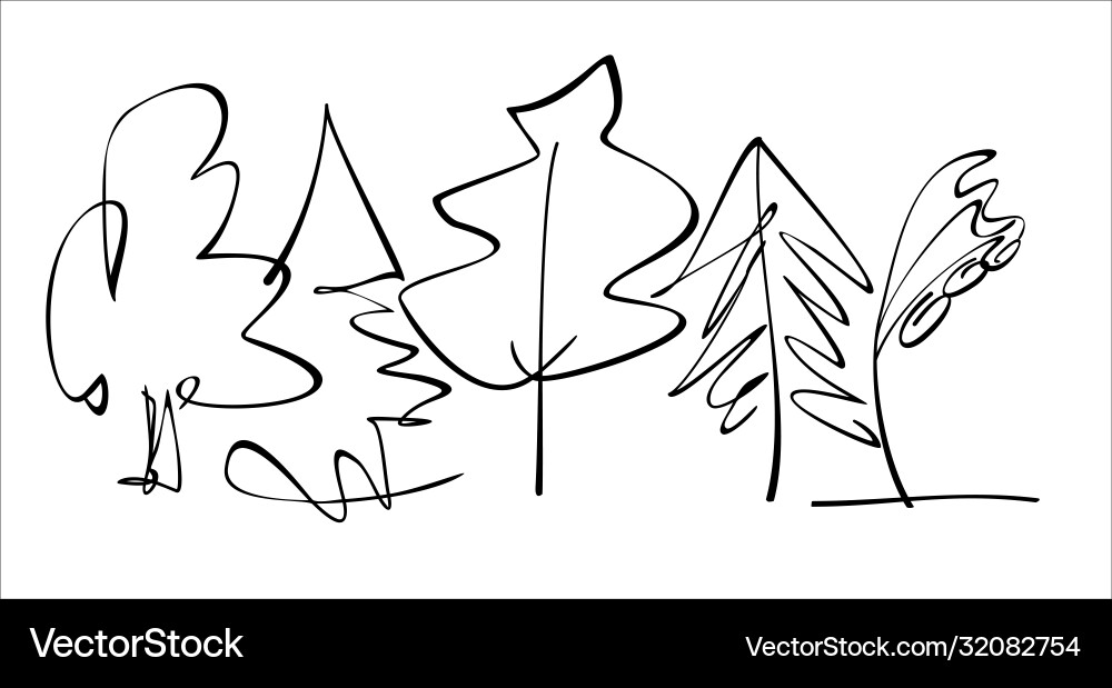 Trees drawn with lines Trees drawn with lines vector image