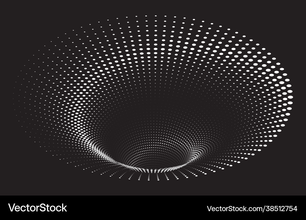 Tunnel or wormhole digital wireframe 3d vector image