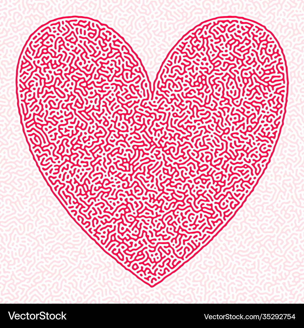 Turing abstract pattern heart sketch engraving Turing abstract pattern heart sketch engraving Vector Image