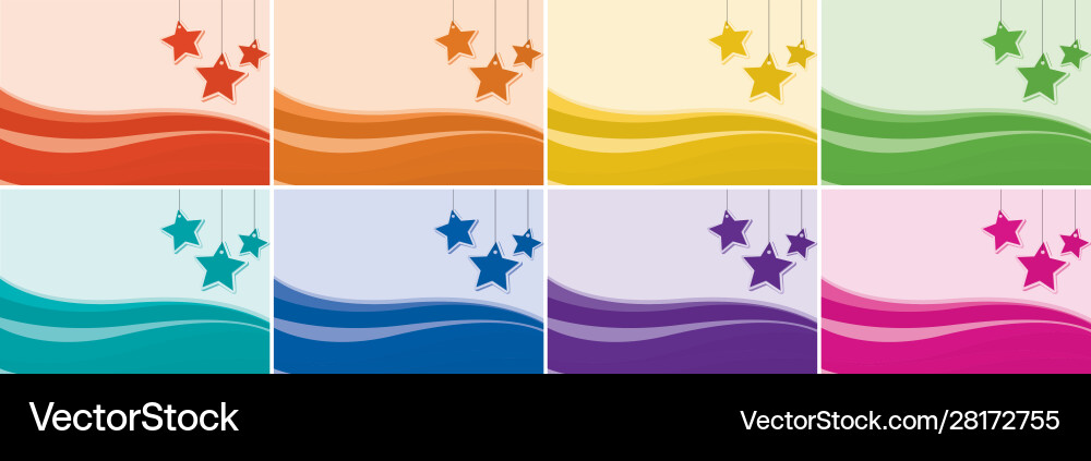 Background design with stars and waves Vector Image