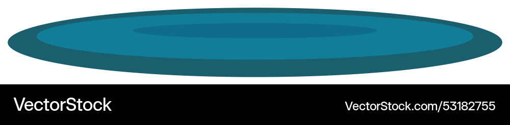 Blue round rug in simple flat cartoon style Vector Image