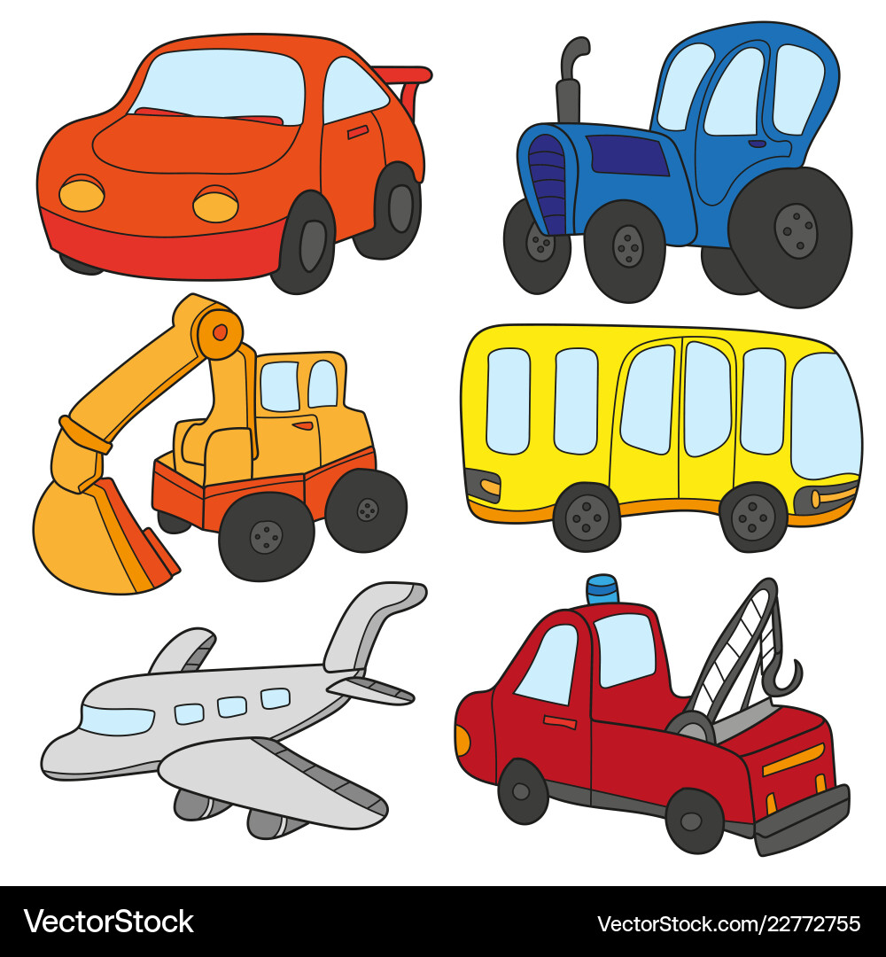 Cartoon Autos Sammlung von Transport Cartoon Autos Sammlung von Transport vektorbild