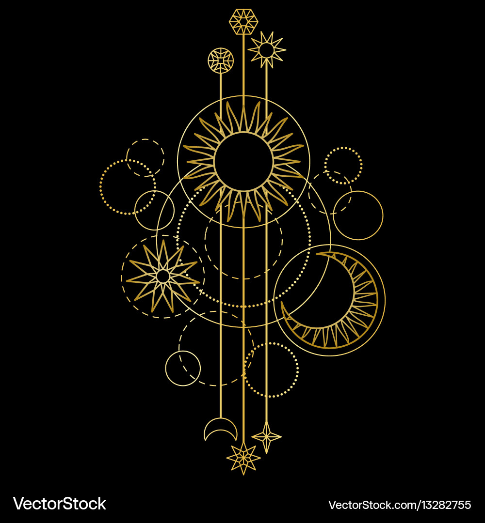 Celestial Sun Moon Star Pattern – Royalty-Free Vector | VectorStock, image size:1000x1080