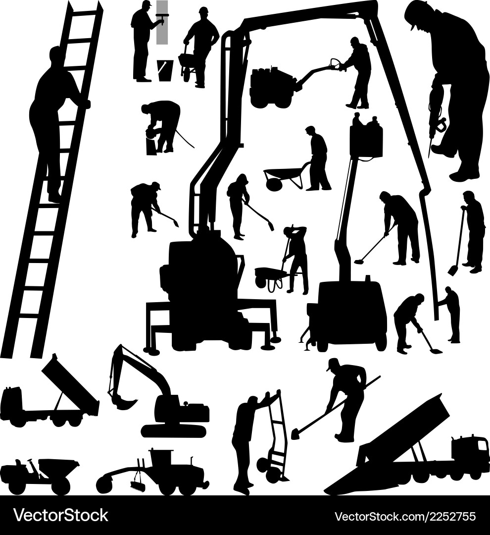 Construction Worker Silhouette vector image