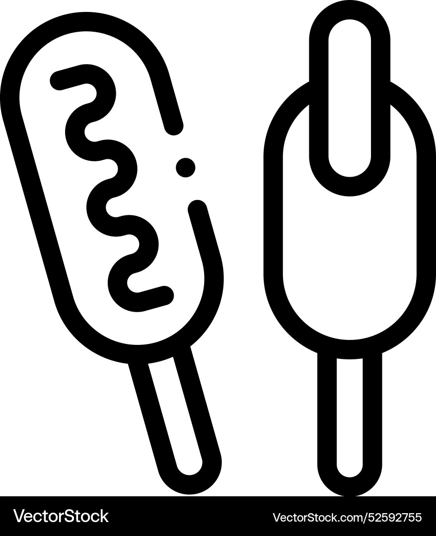 Corndog icon thin linear style design isolated Corndog icon thin linear style design isolated Vector Image