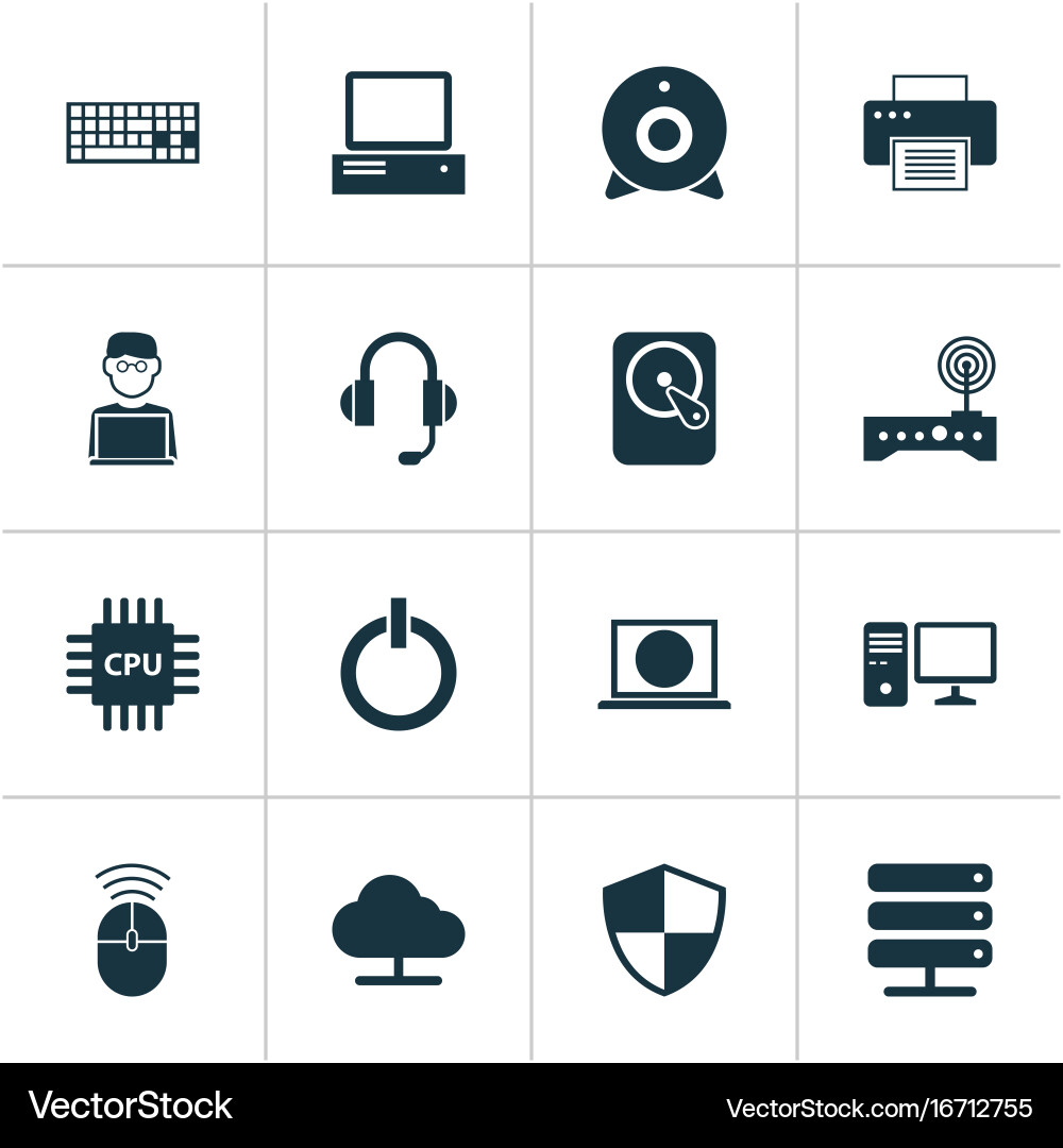 Device icons set collection of router vector image
