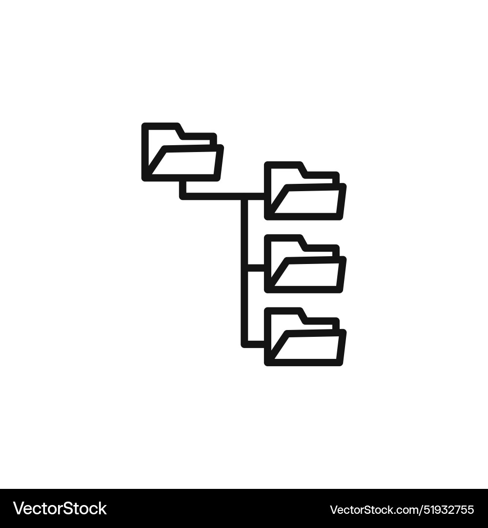 Folder tree structure icon perfect for data vector image