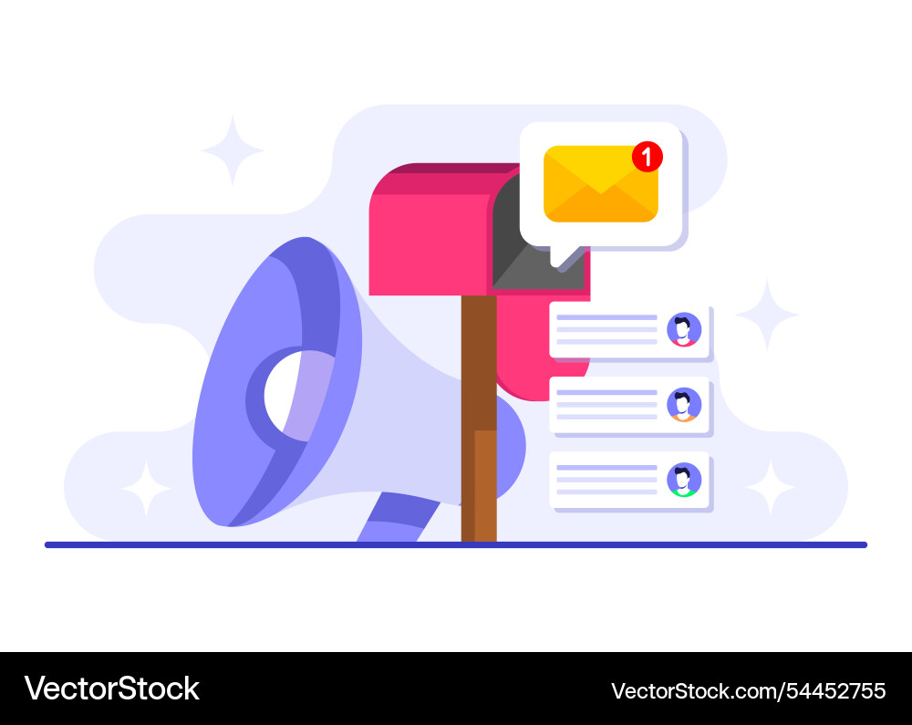 Mailbox with new message notification icon email Vector Image