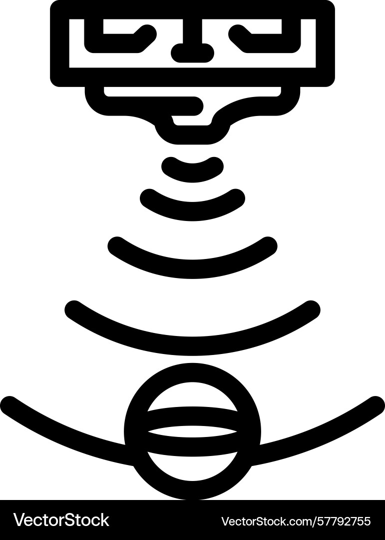 Proximity sensor module line icon vector image