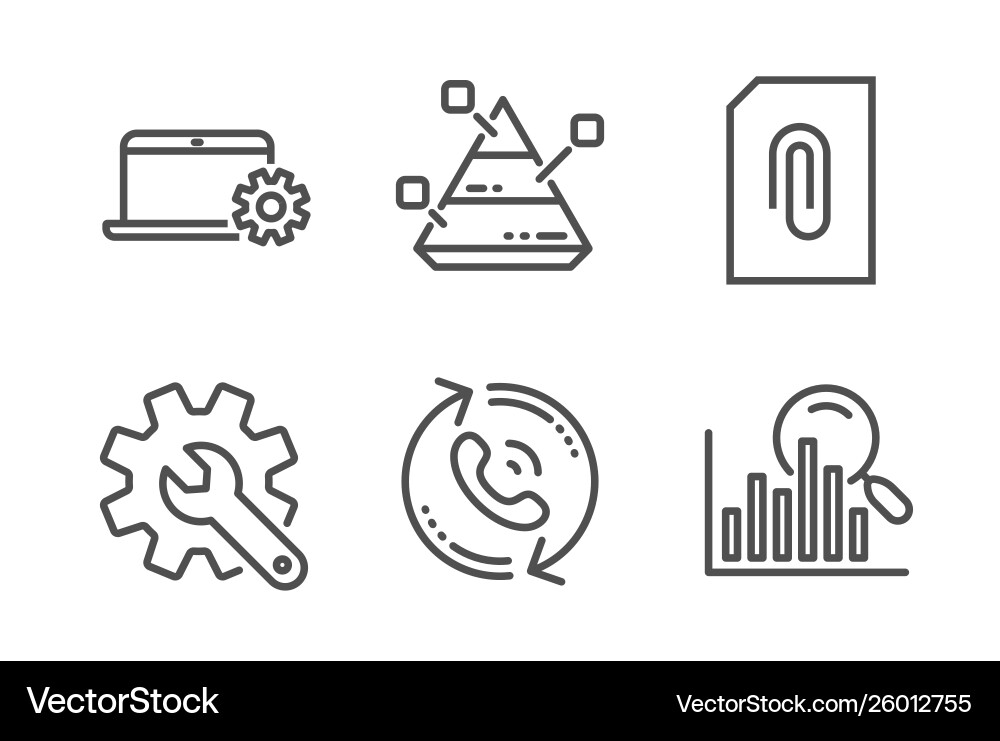 Pyramid chart attachment and notebook service Pyramid chart attachment and notebook service vector image