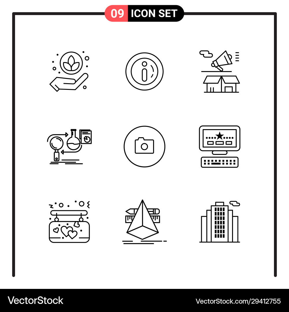 Set 9 line style icons for web and mobile Set 9 line style icons for web and mobile Vector Image