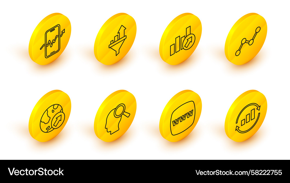 Set line graph chart infographic website template Set line graph chart infographic website template Vector Image