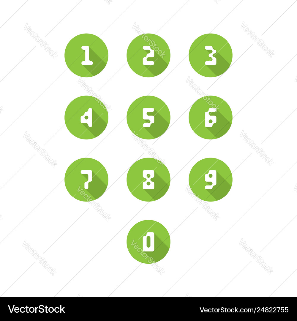 Set number icons 0-9 pixel numbers vector image