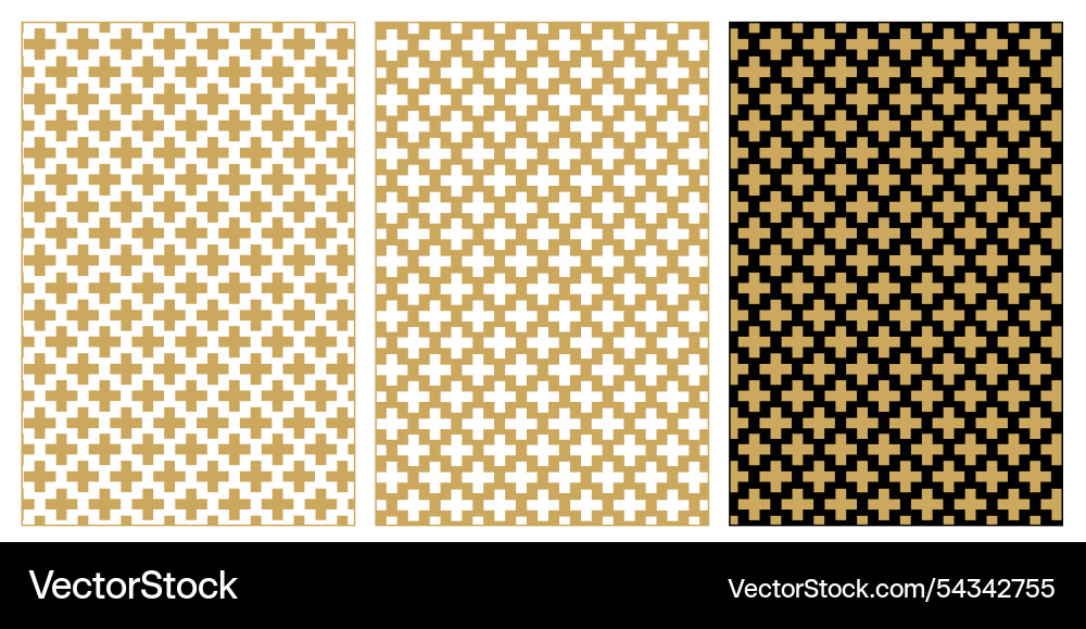 Set of patterns with crosses stripes lines Vector Image