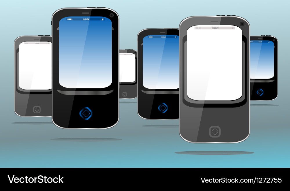Touch screen pda mobile phone and smart set vector image