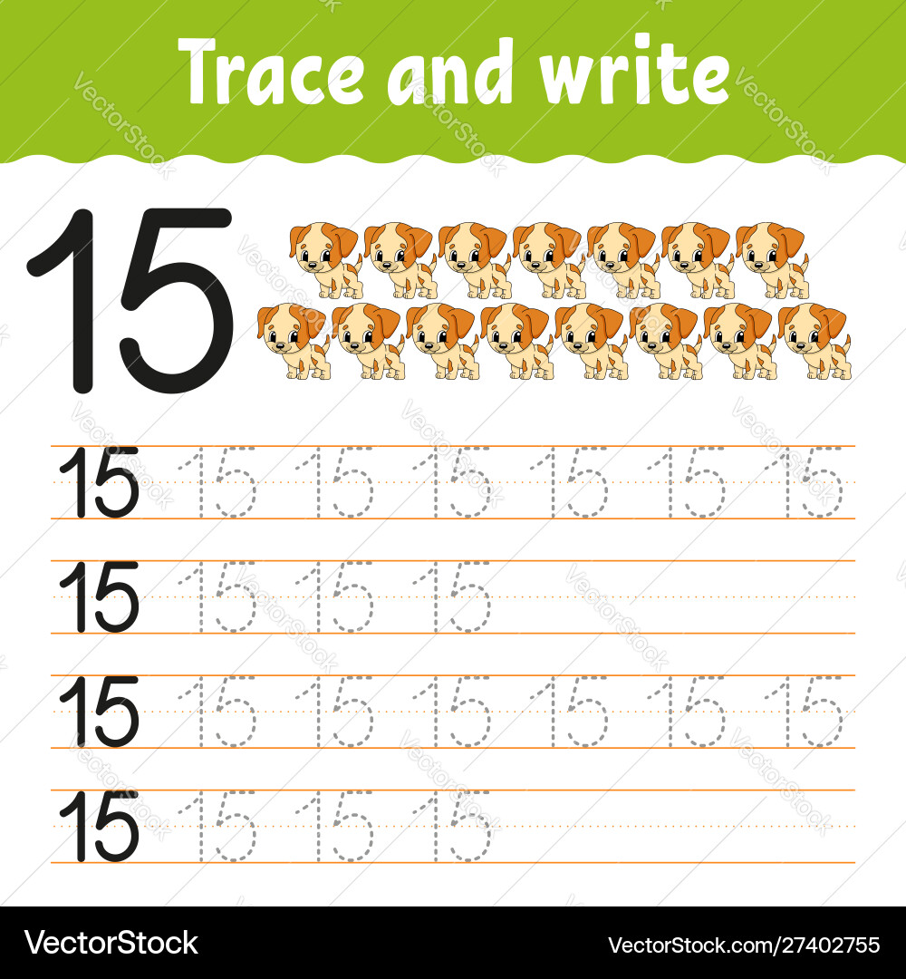 Trace and write handwriting practice learning Trace and write handwriting practice learning vector image