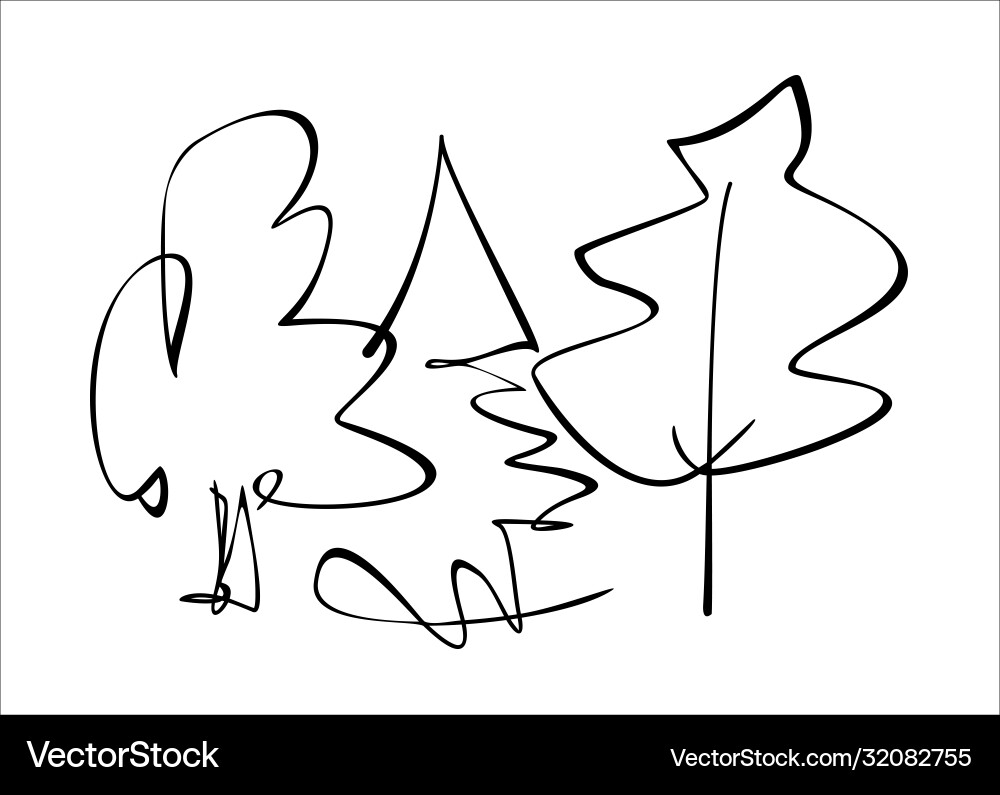 Trees drawn with lines Trees drawn with lines vector image