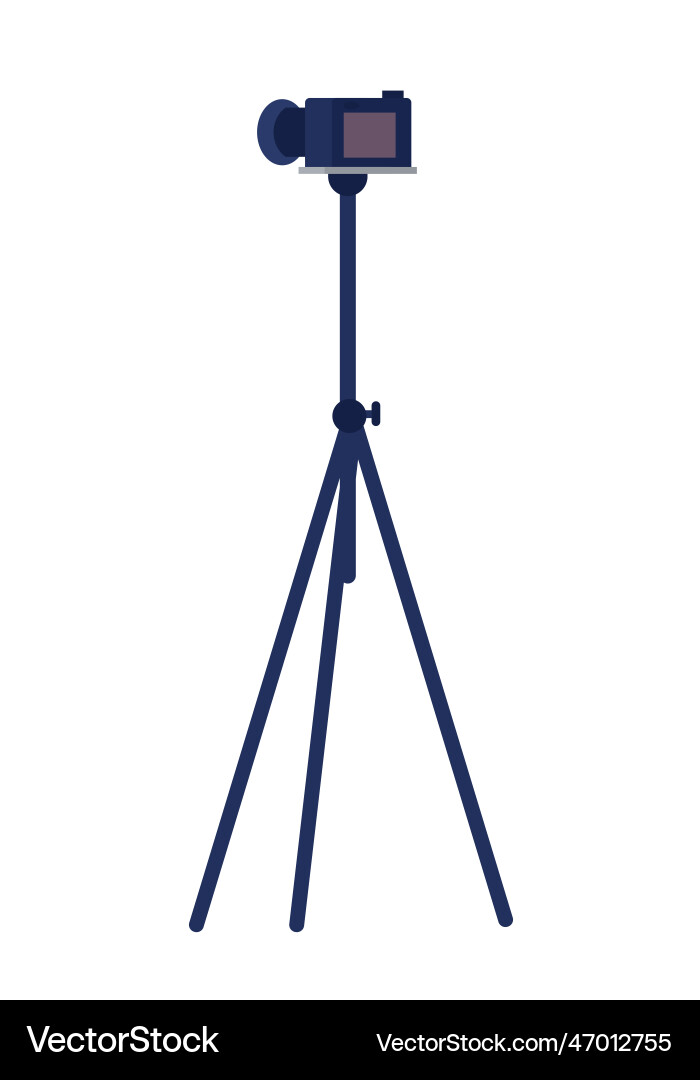 Tripod with video camera semi flat color object Tripod with video camera semi flat color object vector image